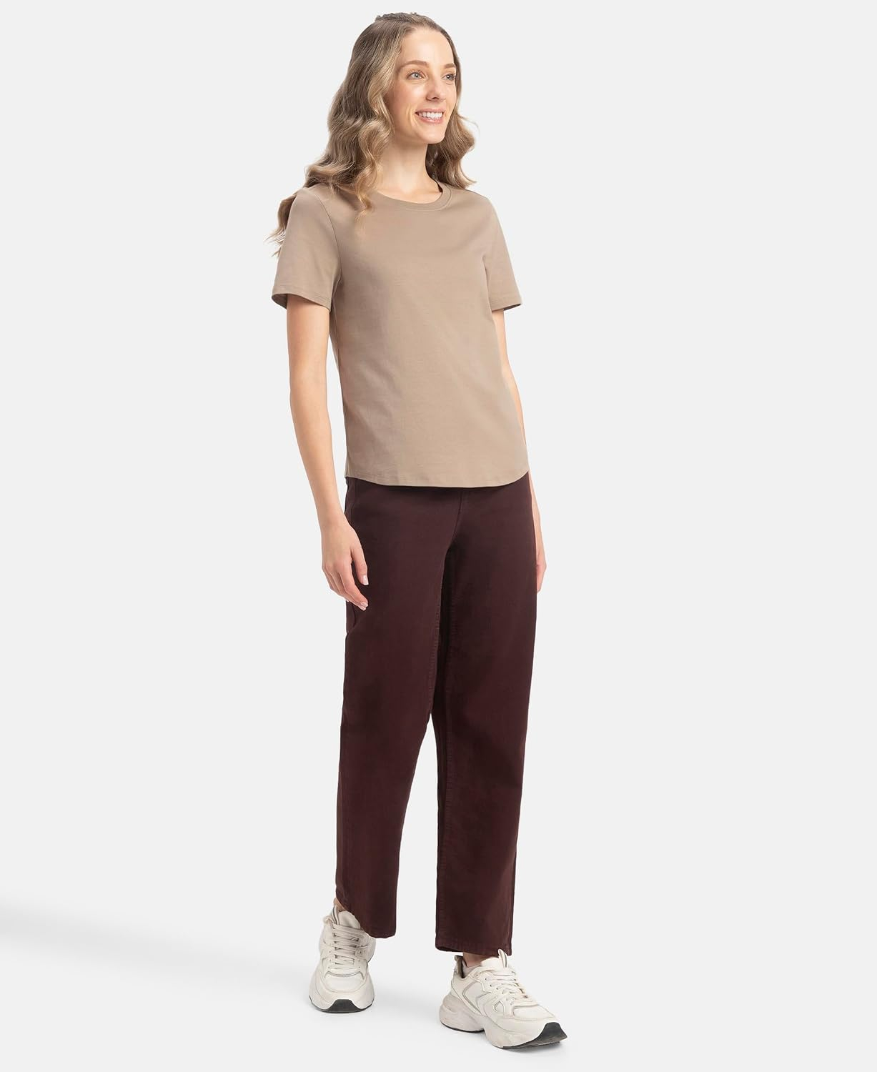 Women's Curved-Hem Cotton T-Shirt - Image 84