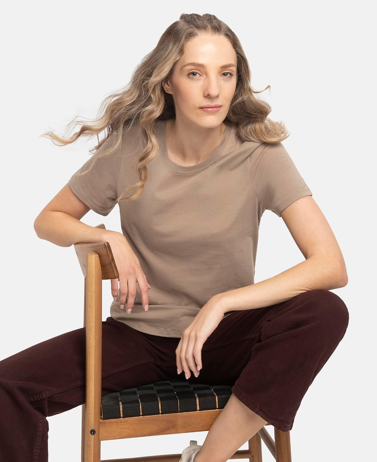 Women's Curved-Hem Cotton T-Shirt - Image 85