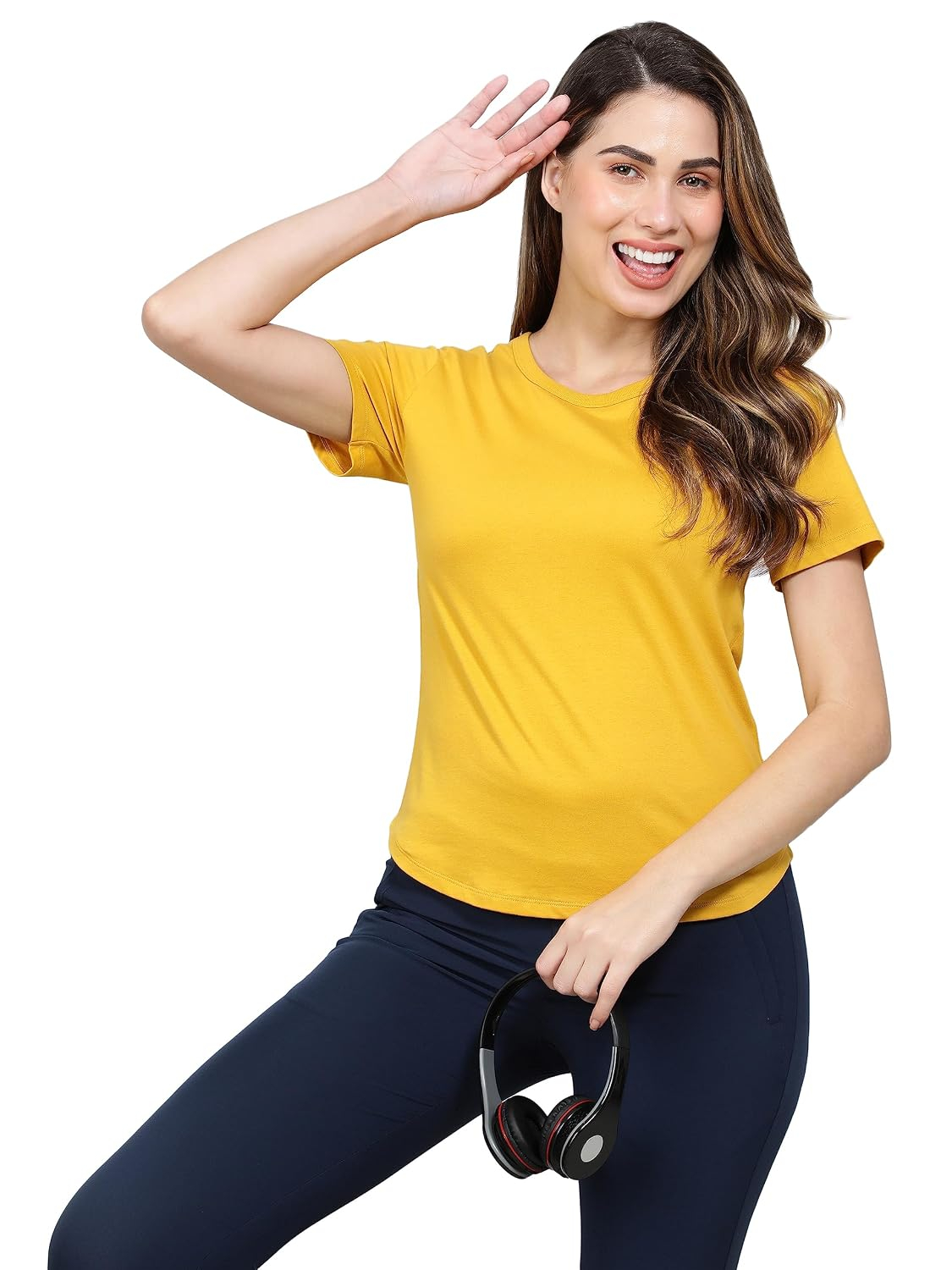Women's Curved-Hem Cotton T-Shirt - Image 104
