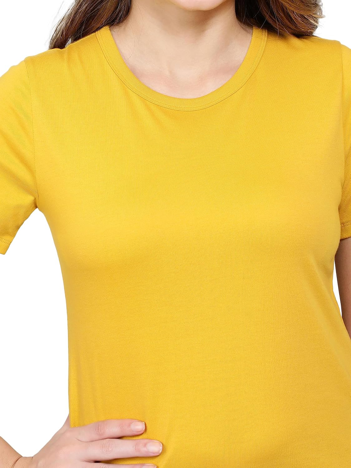 Women's Curved-Hem Cotton T-Shirt - Image 105