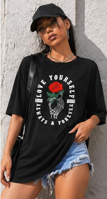 Women's Oversized Printed Longline T-Shirt - Image 22
