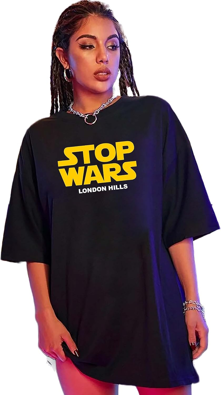 Women's Oversized Printed Longline T-Shirt - Image 23