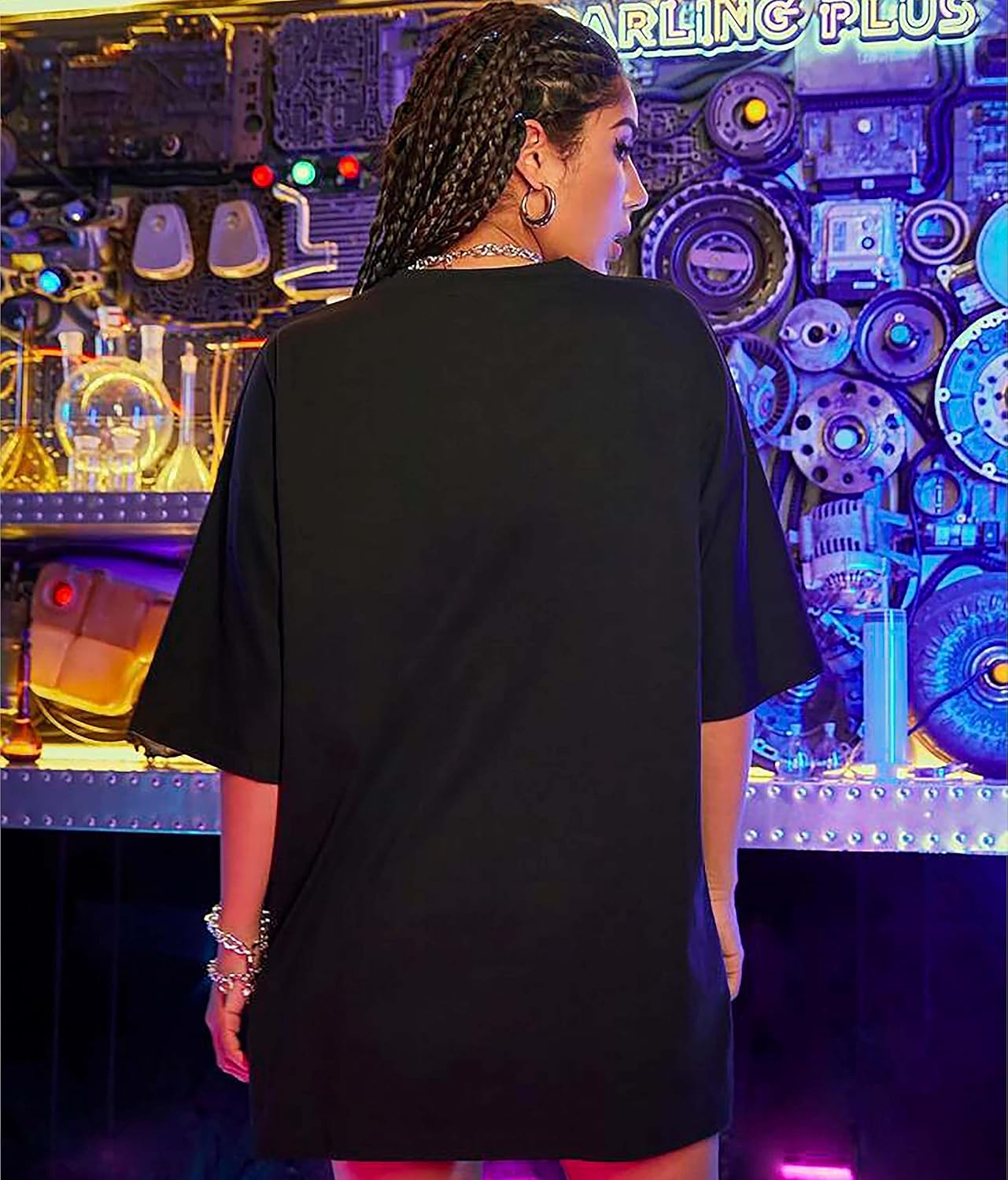 Women's Oversized Printed Longline T-Shirt - Image 26