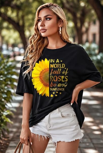 Women's Oversized Printed Longline T-Shirt - Image 45