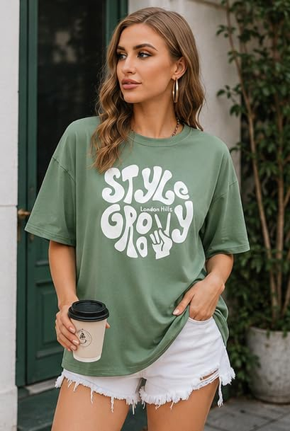 Women's Oversized Printed Longline T-Shirt - Image 52