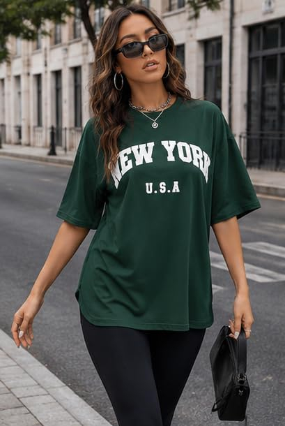 Women's Oversized Printed Longline T-Shirt - Image 67