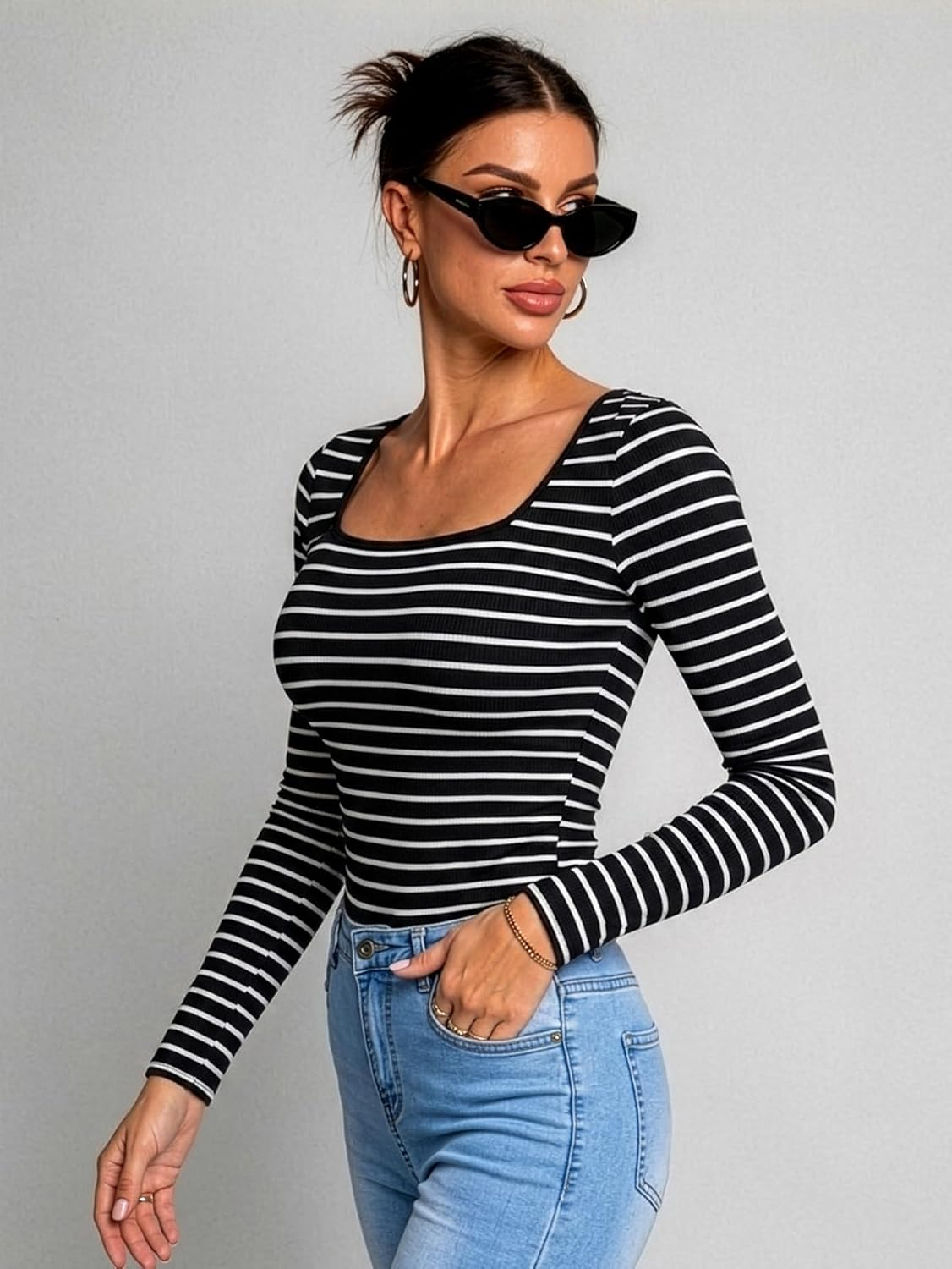 Women's Long-Sleeve Slim-Fit Top - Image 34