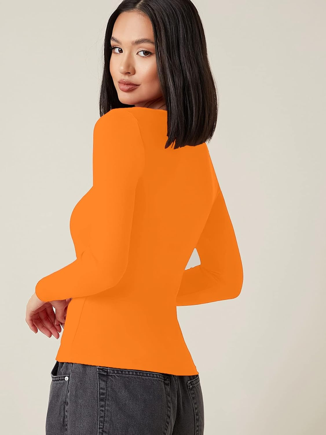 Women's Long-Sleeve Slim-Fit Top - Image 38