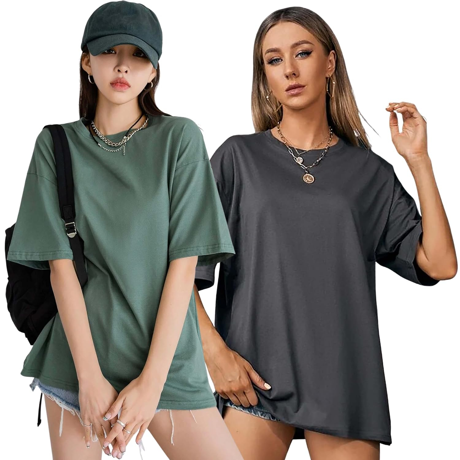 Women's Loose-Fit Drop-Shoulder T-Shirt Duo