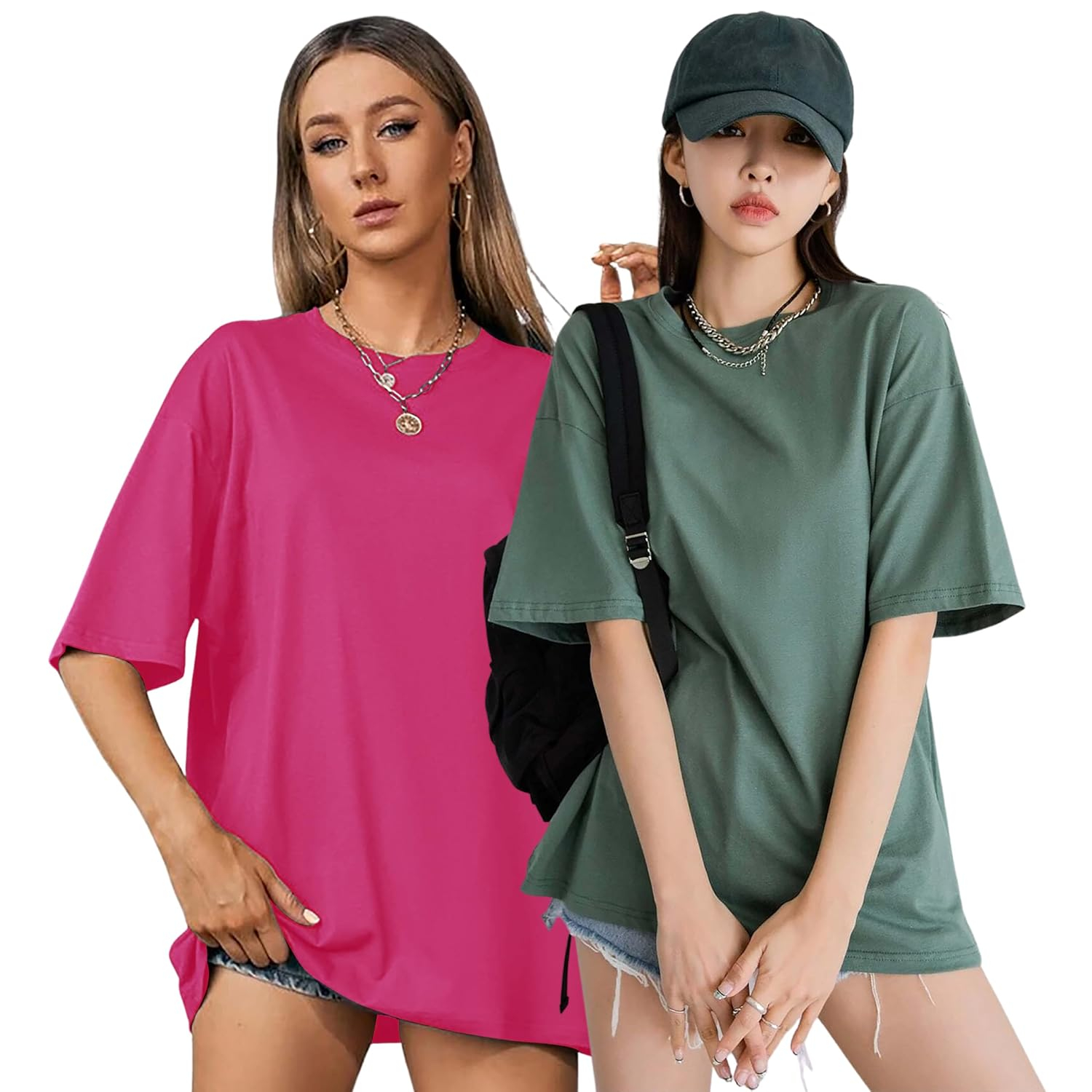 Women's Loose-Fit Drop-Shoulder T-Shirt Duo - Image 11