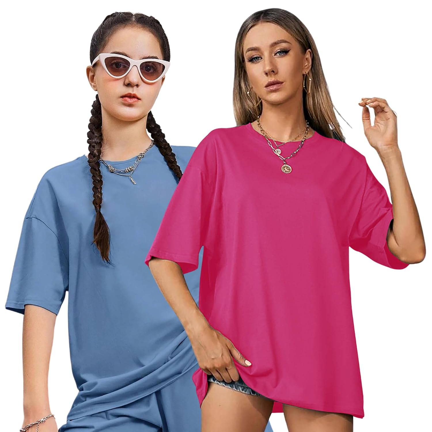 Women's Loose-Fit Drop-Shoulder T-Shirt Duo - Image 18