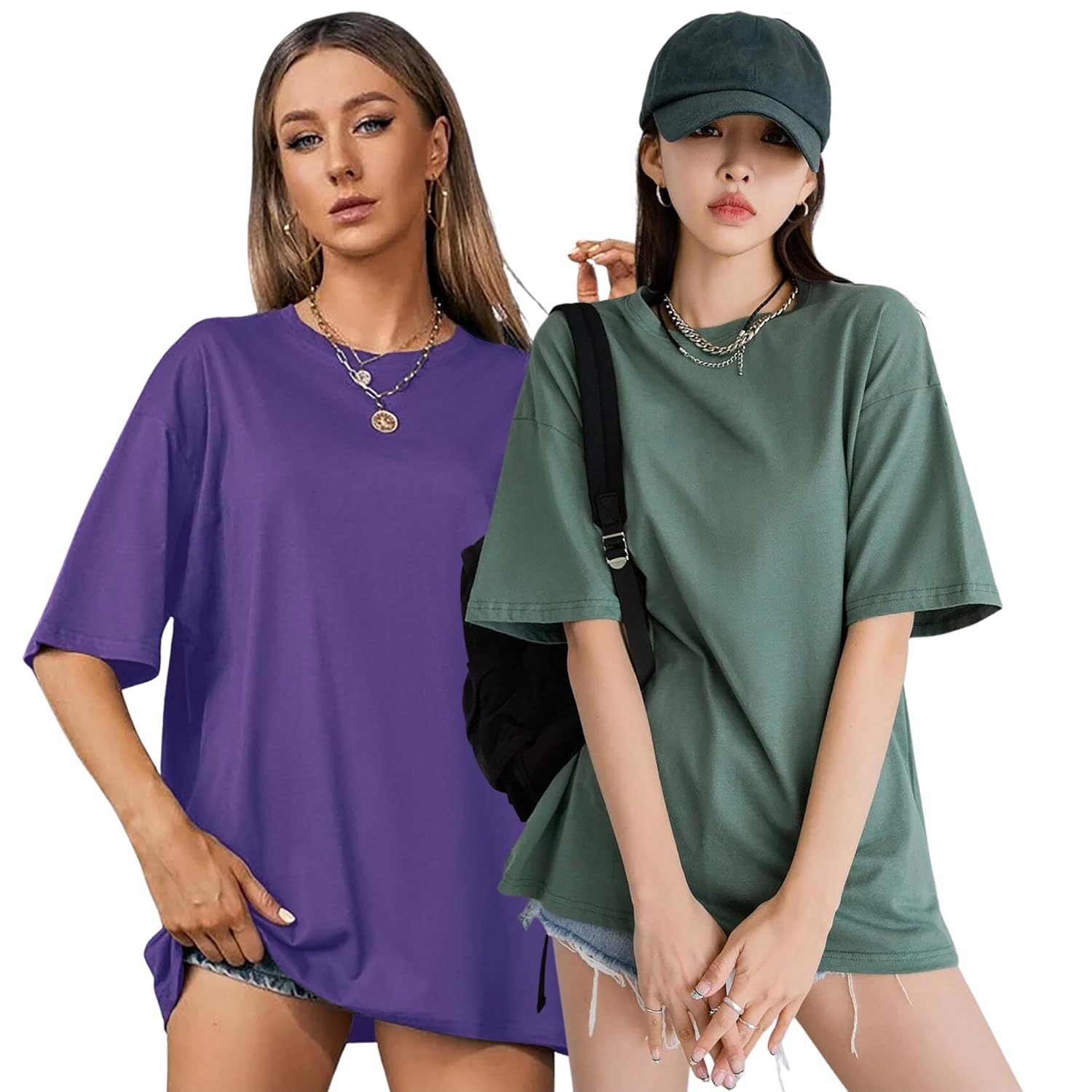 Women's Loose-Fit Drop-Shoulder T-Shirt Duo - Image 22