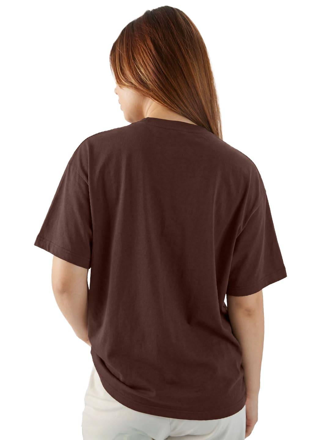 Women's Cotton-Blend Oversized Round-Neck T-Shirt - Image 19