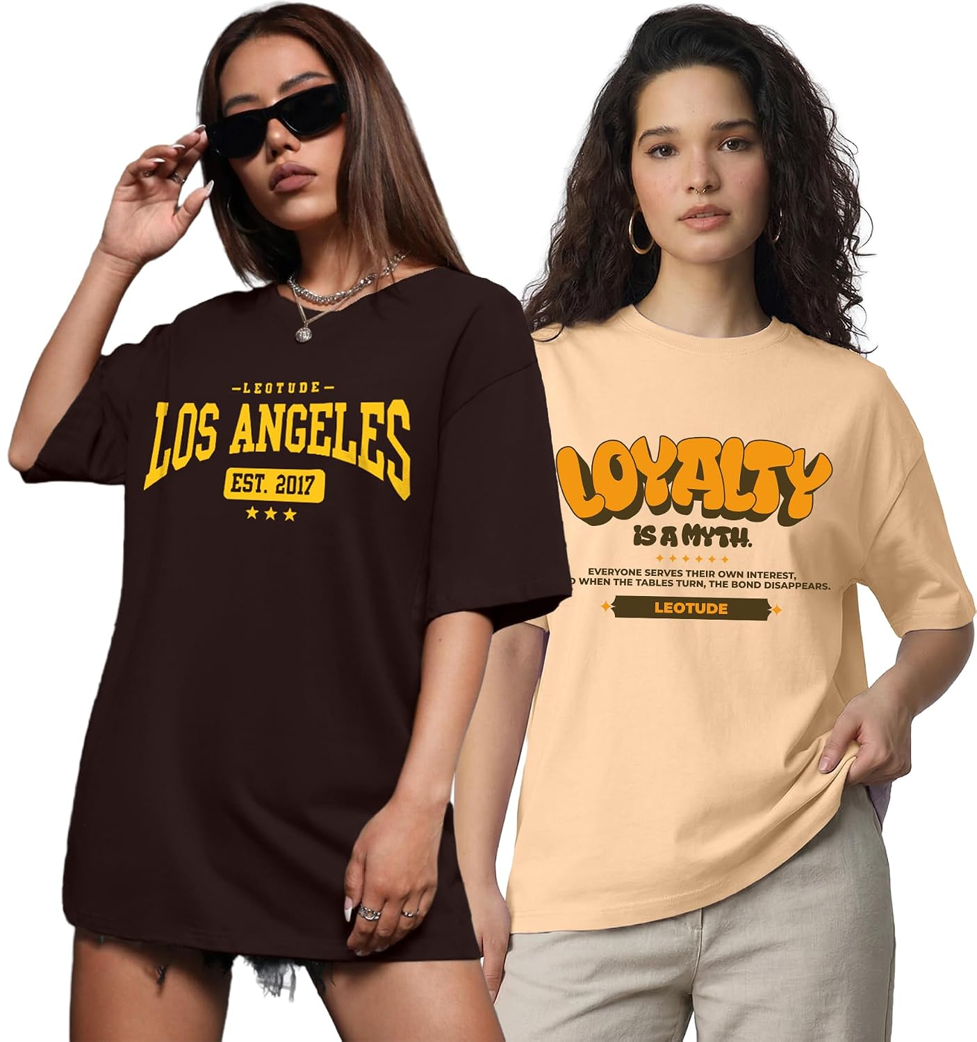 Women's Cotton-Blend Oversized Round-Neck T-Shirt - Image 27
