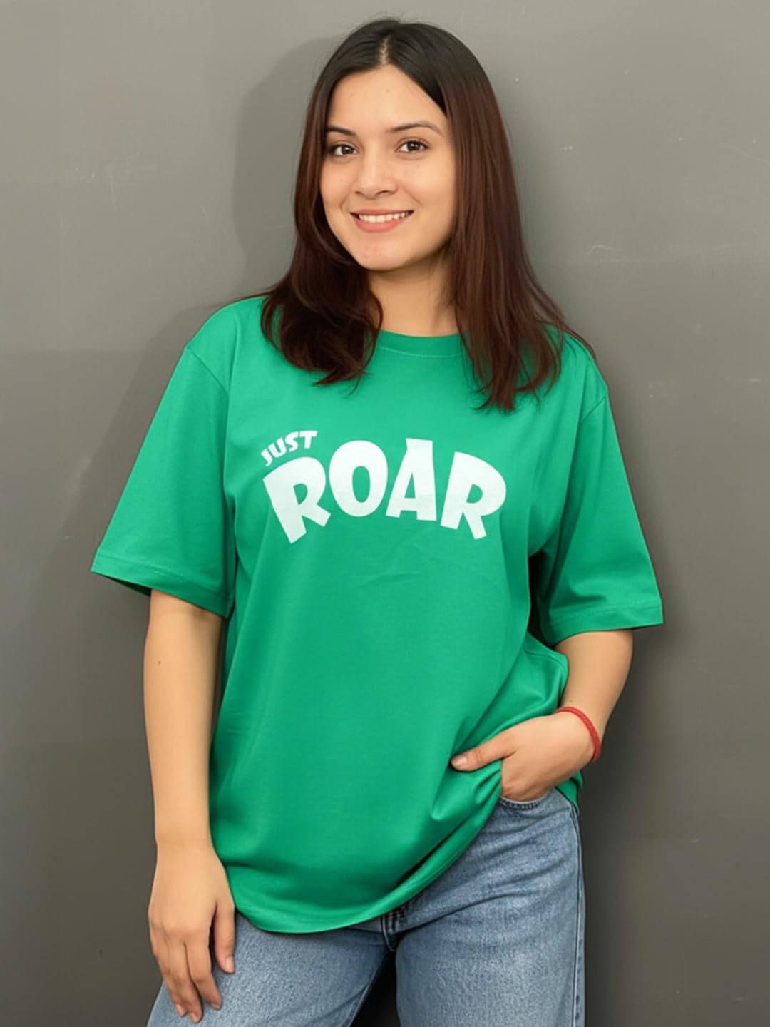 Women's Cotton-Blend Oversized Round-Neck T-Shirt - Image 41