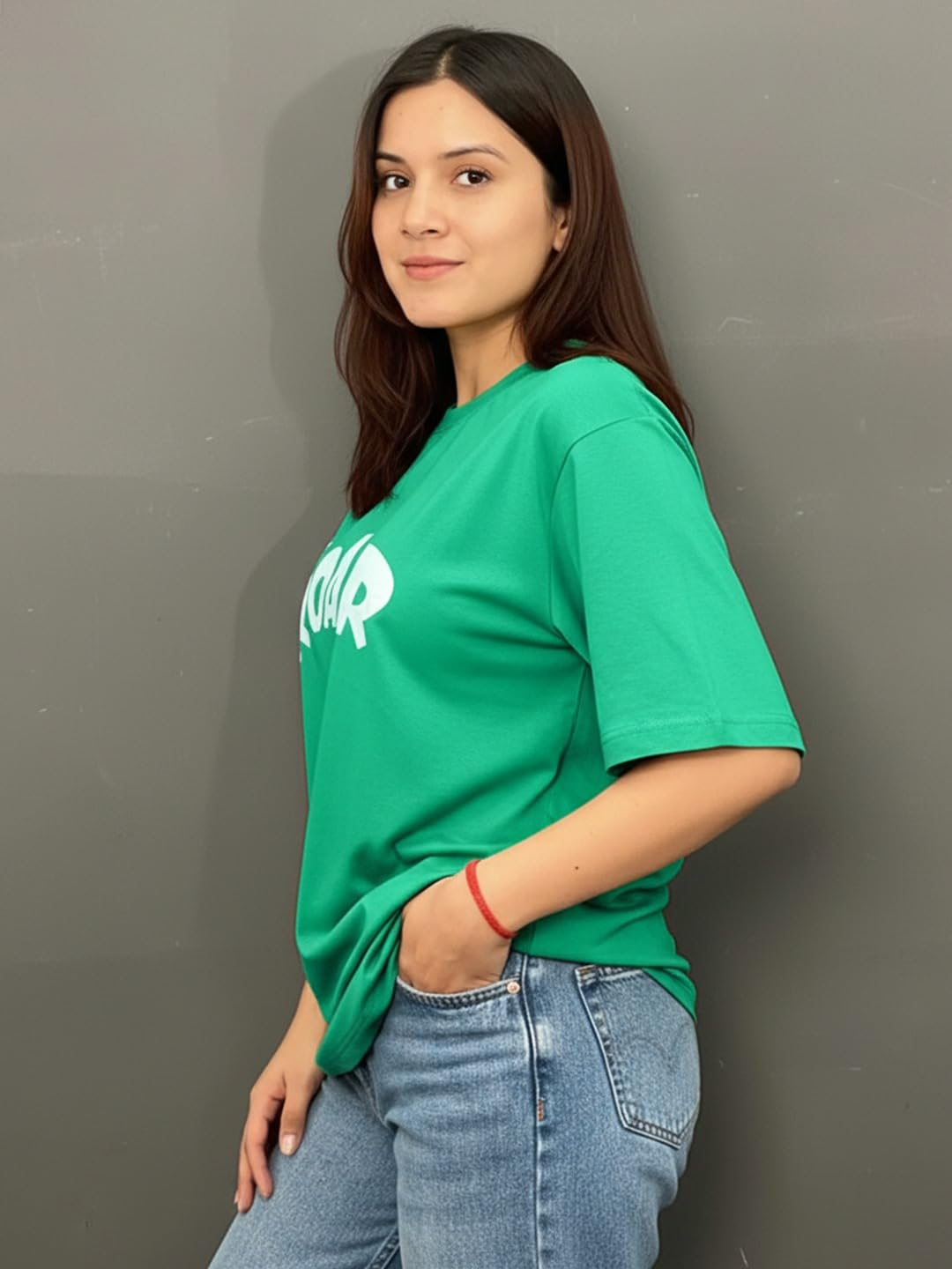 Women's Cotton-Blend Oversized Round-Neck T-Shirt - Image 42