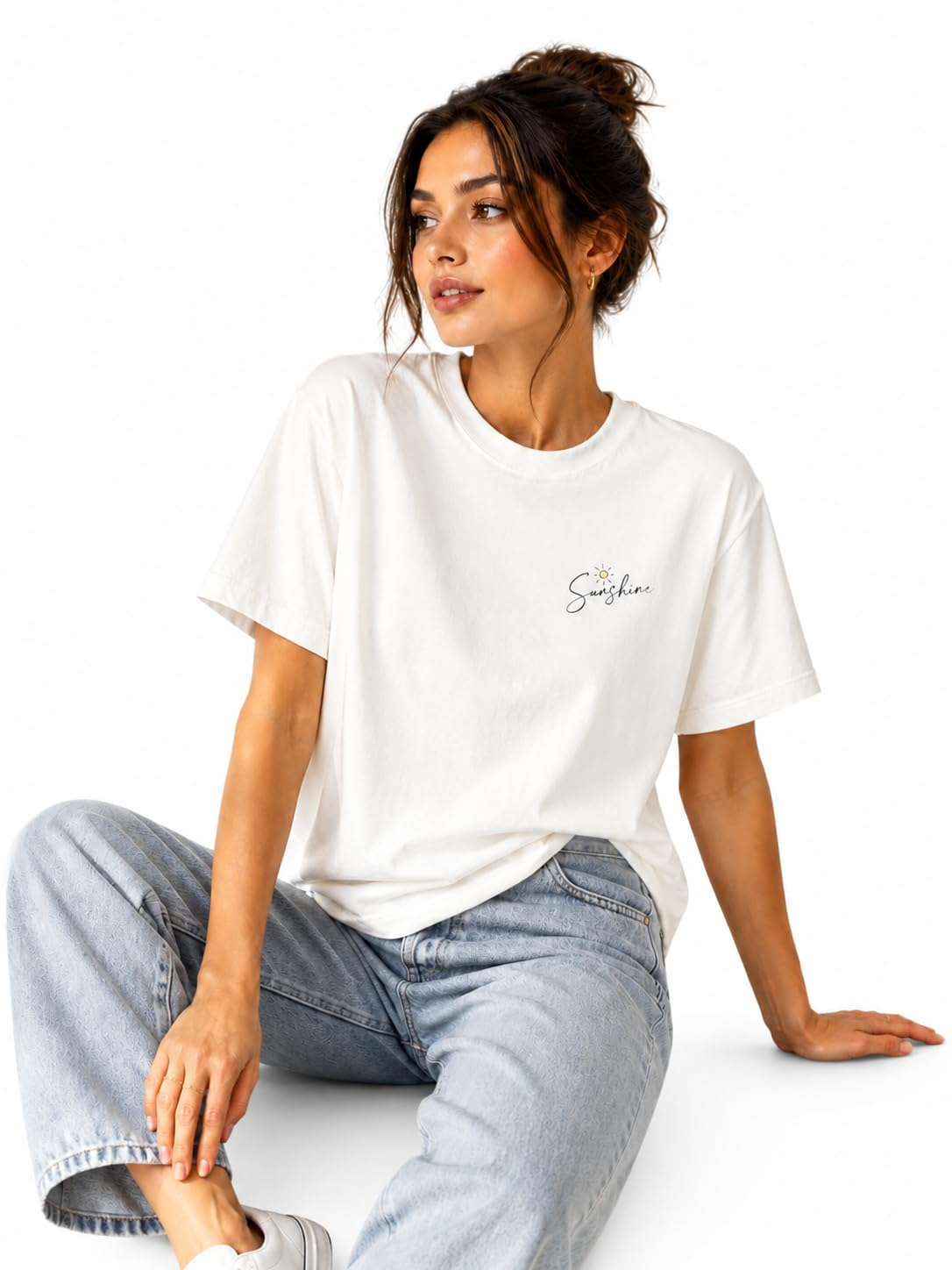 Women's Oversized Cotton Half-Sleeve T-Shirt - Image 3