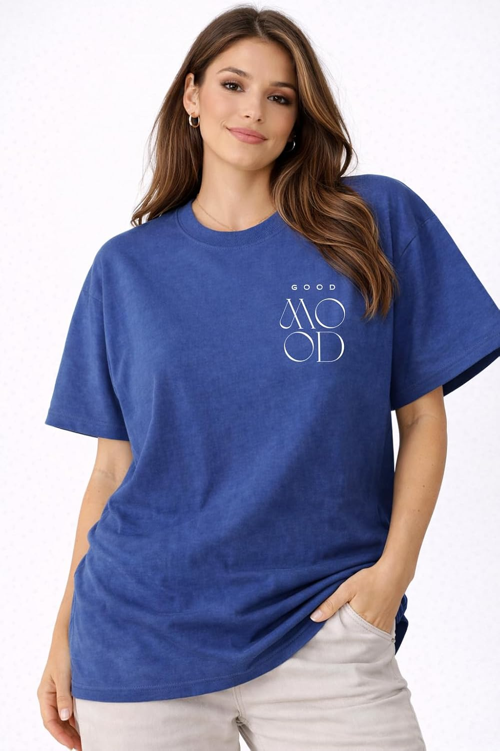 Women's Oversized Cotton Half-Sleeve T-Shirt - Image 14