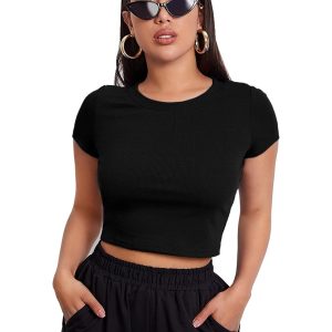 Ribbed Baby Tee Crop Top