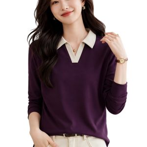 Long Sleeve Casual Polo Top