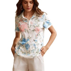 Floral Collar Polo Tee