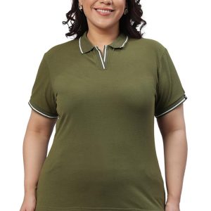 Plus Size Tipped Polo