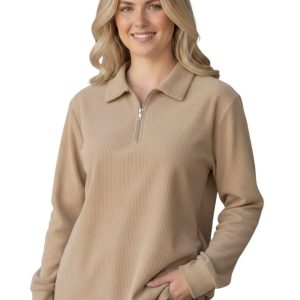 Full Sleeve Ribbed Zip Polo