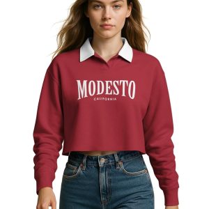 Full Sleeve Crop Polo Top