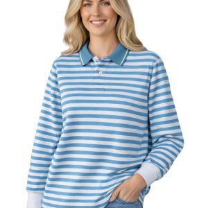 Striped Long Sleeve Polo